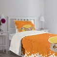 thumbnail image 5 of Ambesonne Sloth Quilted Bedspread Set 2 Pcs, Lazy Female on the Couch, Twin Size, Orange Yellow, 5 of 6