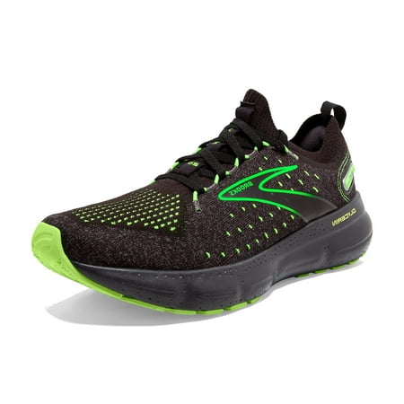 Brooks Men�s Glycerin StealthFit 20 Neutral Running Shoe - Black/Pearl/Green Gecko - 12 Medium