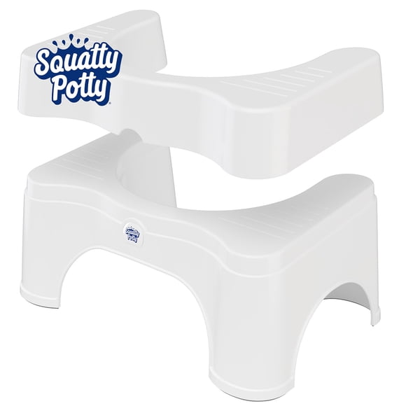Taburete de baño en cuclillas con forma de orinal ajustable 2.0, color blanco