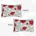 thumbnail image 4 of Naloa Leaves And Anemone Flowers In Red Grey Pillowcase, Throw Pillowcase, Wrinkle-Free, Stain-Resistant with Hidden Zipper for Bedroom Sofa - 20"x30", 4 of 9