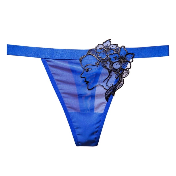 Gibobby Paquete de Tanga para dama Ropa interior de encaje para mujer Tangas Bikini Bragas G String Tanga Stretch Ladie Brief Thong(Azul,Talla única)