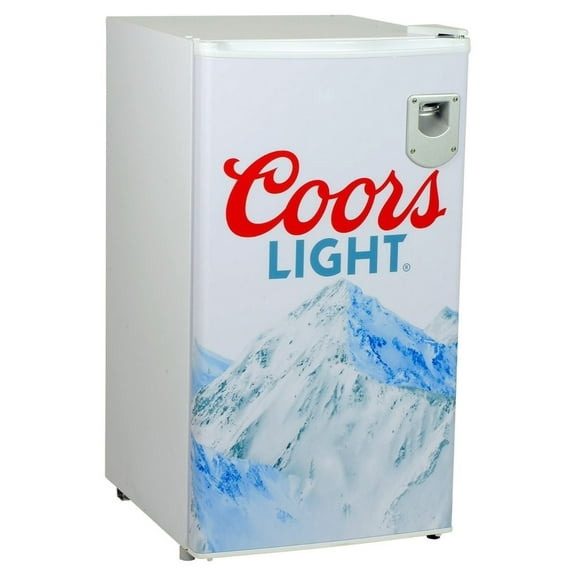 Coors Light Compact Fridge with Bottle Opener, 3.2 cu ft (90L), White