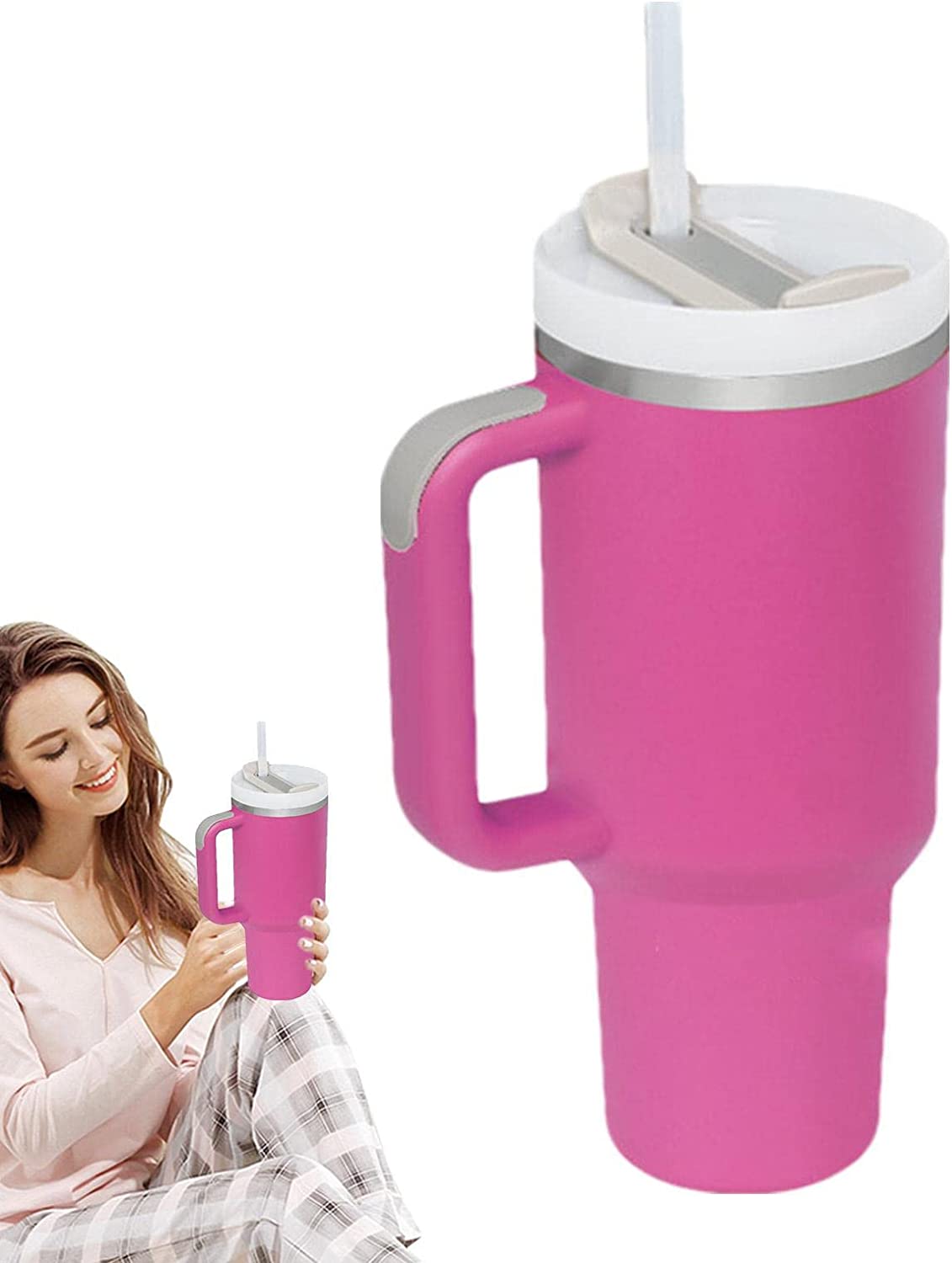 Leak Proof Travel Mug 40oz Hot Beverage Insulated Travel Cup,Non