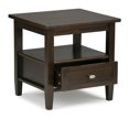 thumbnail image 3 of Atlin Designs Table d'Appoint de Style Transitionnel en Bois, Brun Tabac, 3 of 5