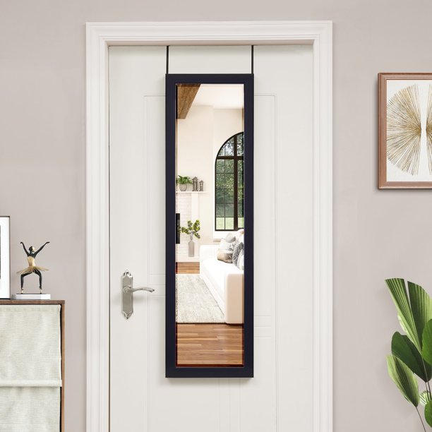 Over The Door Mirror Full Length, Black Door Hanging Mirror, Full Body