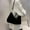 Black, variant on Aueoeo Purses and Handbags for Women Fuzzy Tote Shoulder Fashion Furry Bag Soft Street Pack
