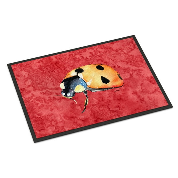 Carolines Treasures 8869JMAT Lady Bug on Red Doormat 24x36 36"L x 24"W multicolor