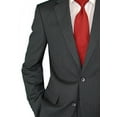 thumbnail image 3 of Salvatore Exte Men's Suit Modern Two Button Jacket Flat Front Pants Striped Dark Gray, 3 of 6