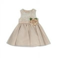 thumbnail image 2 of Rare Editions Baby Girls Lace Bodice to Organza Skirt with Flower - Taupe, 2 of 2