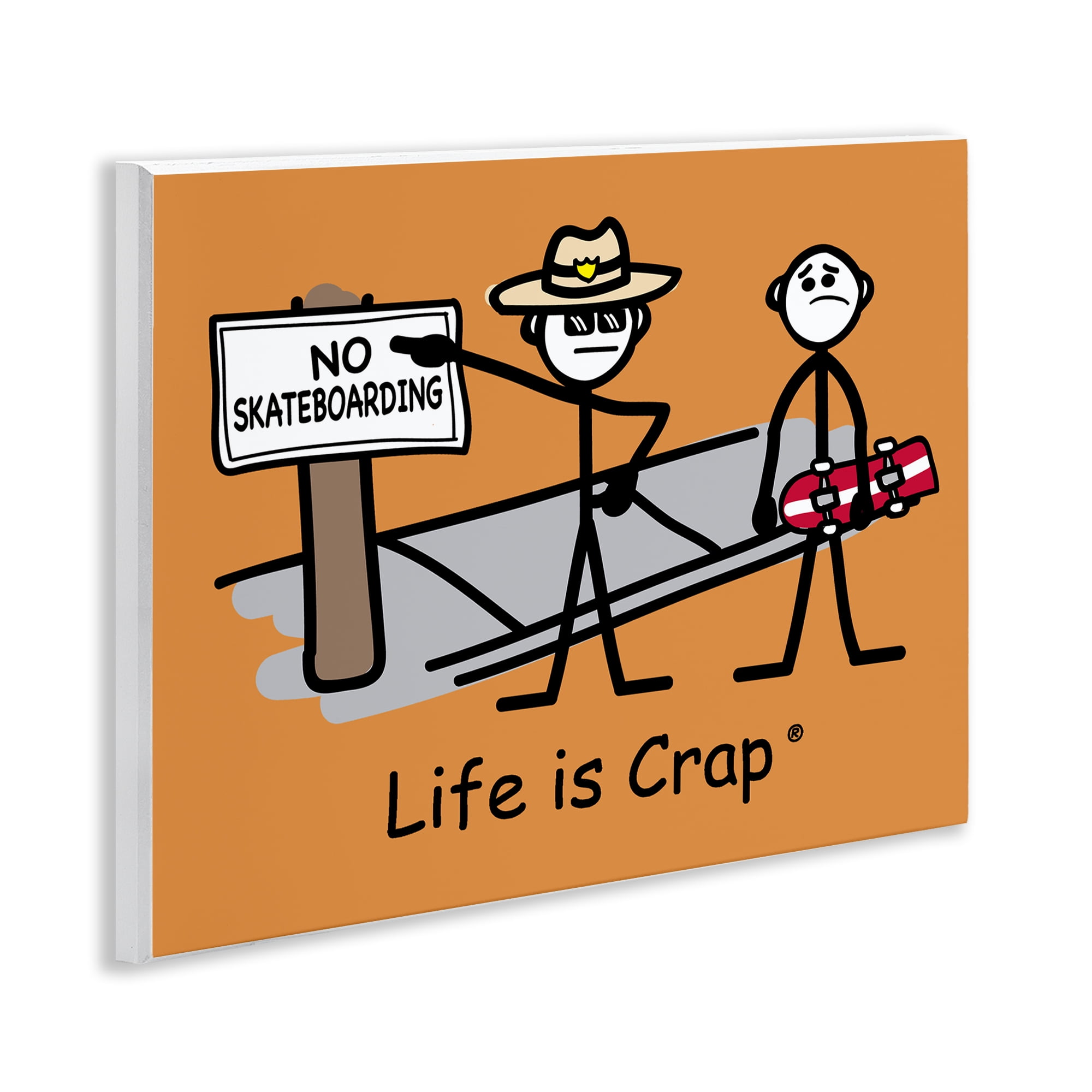 Stupell Industries No Skateboarding Sign Novelty & Humor Painting Unframed Art Print Wall Art, 14 x 11