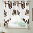 thumbnail image 2 of Cute Dogs Swag Curtains for Kitchen/Bedroom/Living Room, Animals Gypsies Bulldog Cattledogs Modern Art Scalloped Curtains 63 Inch Long, Window Swag Topper Curtains Valances 2 Panels Set 36"x63", 2 of 8