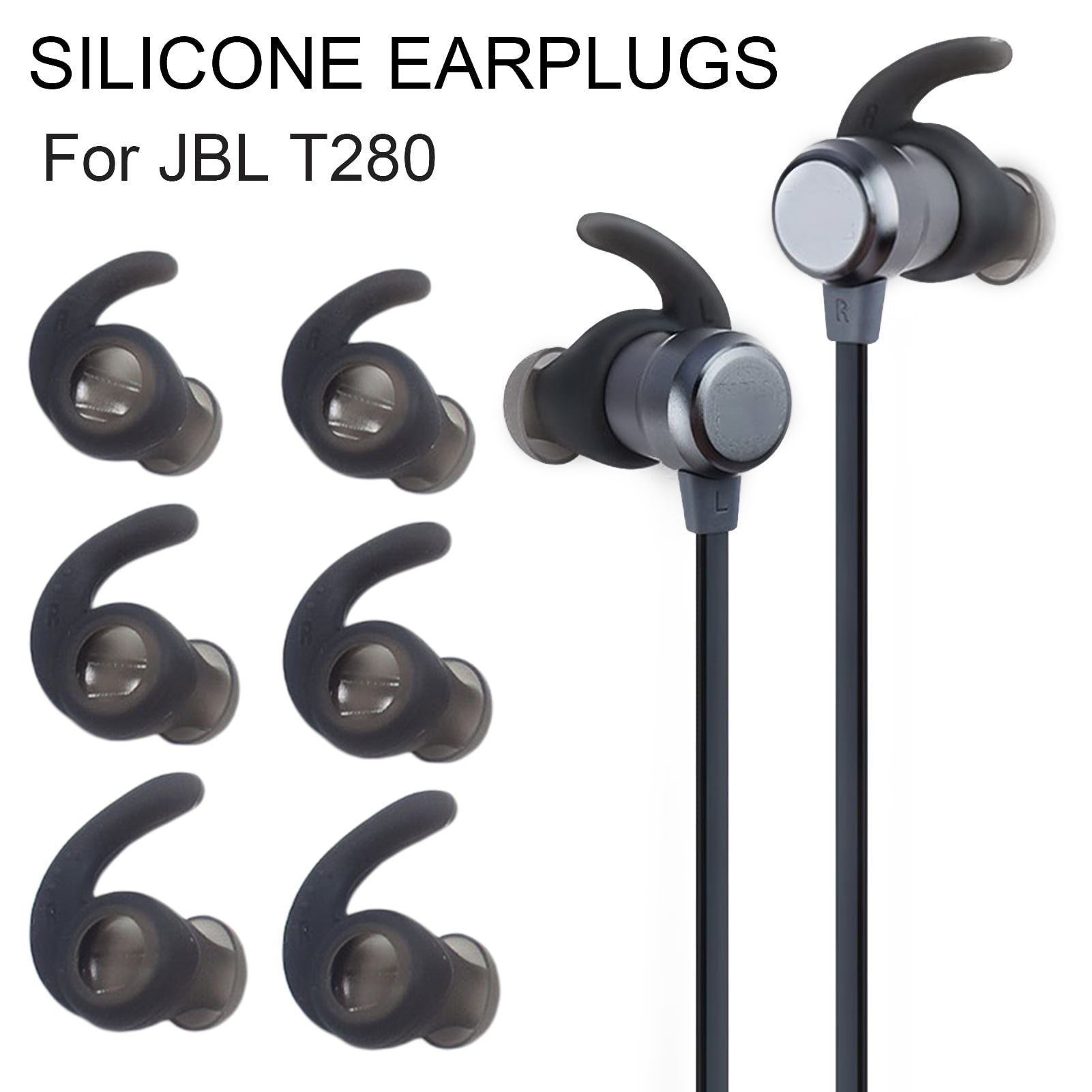 Naturegr 3 Pairs Earbud Protector Comfortable Dust-proof In-ear Silicone Ear Bud Earphone Tips for JBL T280BT - Walmart.com
