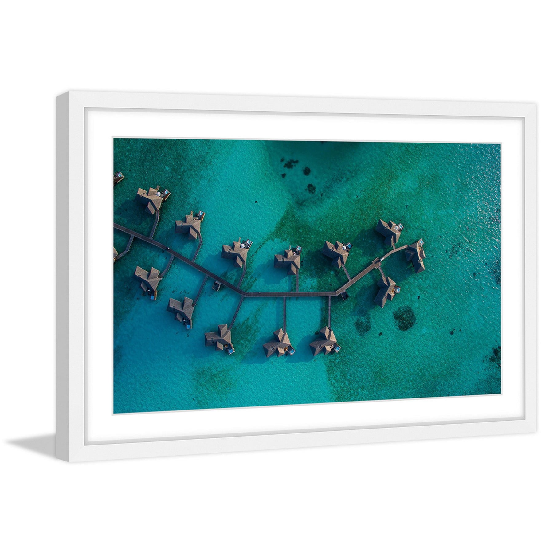 Marmont Hill "Water Huts" by Hassan Ishan Framed Painting Print