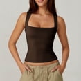 thumbnail image 4 of RKSTN Sleeveless Workout Tops for Women Square Neck Tank Tops for Women Stretch Flattering Athletic Gym Summer Outfits for Women（Brown ,XL), 4 of 5