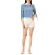 thumbnail image 2 of Blusa de verano con puntos polka para mujer, con cuello rizado y media manga, XL, azul polvo, 2 of 6