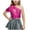 Hot Pink, variant on yillto 3-16T Kids Girls Tanks Strapless Tops Sparkly Party Clubwear Cropped Shirts for Dancewear