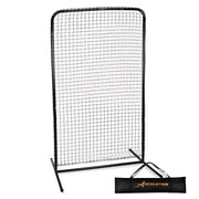 ACELETIQS Softball & Baseball Pitching Net 7 X 4 Feet | I Screen Softball Net for Safe Training | Pitching Net Protector with Metal Base and Poles and Polyester Netting - Carry Bag Included