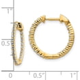 thumbnail image 4 of 10K Yellow Gold Polished Diamond In/Out Hinged Hoop Earrings (Width 18) (Length 18) - Jbsp, 4 of 5