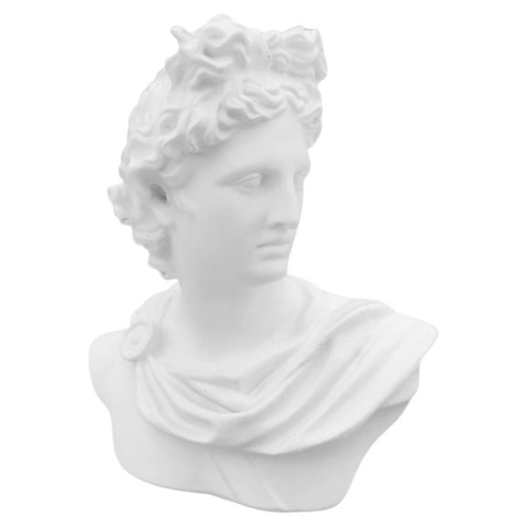 Luxshiny White Resin Greek Bust Statue Decorative Tabletop Sculpture for Home Desk Decoration 7.5x4.5 inches