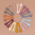 thumbnail image 2 of Silicone Baby Fork and Spoon Set - 100% Food Grade Toddlers Silicone Utensils Set,BPA Free Anti-Choke Baby Spoon and Toddler Fork Combo, 2 of 2