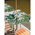 thumbnail image 2 of Outdoor Tablecloth with Umbrella Hole for Patio/Picnic/Party/Camping, Tropical Palm Trees Waterproof Table Cloth Square Cover Washable, Green Botanical Summer Flowers Plaid (60"x 60"), 2 of 9