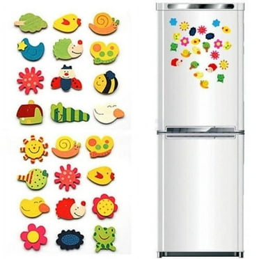 12 Pcs/Set Cute Fridge Magnet, Wooden Cartoon Shape Educational Toys for Kids