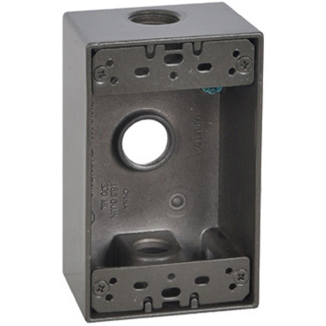 Hubbell Electrical FSB50-3-BR 1 Gang Rectangular Outlet Box, Bronze