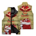 thumbnail image 3 of Chaqueta sin mangas de otoño e invierno para hombre, chaleco con estampado 3D de Papá Noel navideño, chaleco para ciclismo al aire libre, chaleco para acampar, cortavientos, 3 of 5
