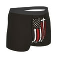 thumbnail image 3 of Kll Usa Flag Cross Men'S Cotton Boxer Briefs Underwear-X-Large, 3 of 9