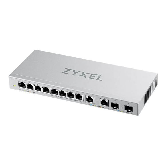 Zyxel XGS1010-12 - Switch - 8 x 10/100/1000 + 2 x 100/1000/2.5G + 2 x 1 Gigabit / 10 Gigabit SFP+ (uplink) - desktop, wall-mountable