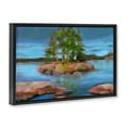 thumbnail image 3 of Stupell Industries Abstract Lake Island Landscape Landscape & Nature Painting Black Floater Framed Canvas Art Print Wall Art, 25 x 17, 3 of 9
