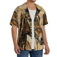 thumbnail image 2 of Wukai Musical Horse Vintage Collage Men's Casual Short-Sleeve Button Down Shirt,Cuban Shirts for Men,Mens Short Sleeve Dress Shirts-4X-Large, 2 of 5