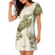 thumbnail image 2 of Fotbe Chickens Bata de Dormir para Mujer con Estampado, Camisón de Algodón de Manga Corta, Ropa de Dormir Casual, 2 of 6