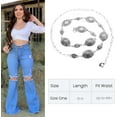 thumbnail image 5 of Zhengup Chain Belt for Women Metal Waist Chain Belt Concho Boho Western Belt, 5 of 8