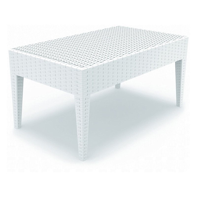 Compamia ISP855-WH Miami Rectangle Resin Coffee Table White by Compamia