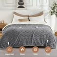 thumbnail image 2 of IdealHouse Heated Blanket 90"x100", Oversized Sherpa Electric Throw with Adjustable Timer, Gray, 2 of 8