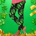 thumbnail image 4 of UVEASISHA High Waisted Workout Pants Slim Fit Plaid Printed Leggings Shamrock Irish Green Yoga Pant Tummy Control St Patricks Day Active Tights Green XXL, 4 of 6