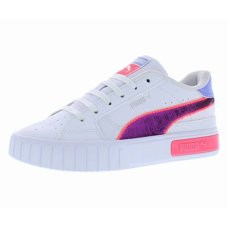Puma Cali Star Glitzy PS Girls Shoes Size 3, Color: Puma White/Purple/Orchid