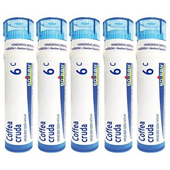 Boiron Homeopathic Medicine Coffea Cruda, 6C Pellets, 80-Count Tubes (Pack of 5)