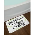 thumbnail image 2 of Positive Energy Bath Mat, Positives Vibes Only Words and Outline Leafy Branches, Plush Bathroom Decor Mat with Non Slip Backing, 29.5" X 17.5", Apple Green Grey, by Ambesonne, 2 of 2