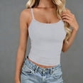thumbnail image 5 of COMVALUE Tank Tops for Women Square Neck Spaghetti Strap Double Lined Y2K Going Out Camisole Top Grey One Size, 5 of 9