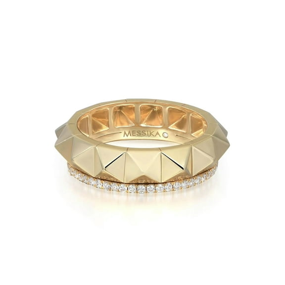 Messika 0.29Cttw Spiky Gatsby Diamond Band Ring 18K Yellow Gold Size 52 US 6.25