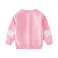 thumbnail image 4 of KYAIGUO Winter Kids Girls Cardigan Sweater Coat Comfortable Baby Sweater Cardigan Buttons Bowknot Woolen Knit Jacket Long Sleeve Toddler Girls for 2-7Y, 4 of 9