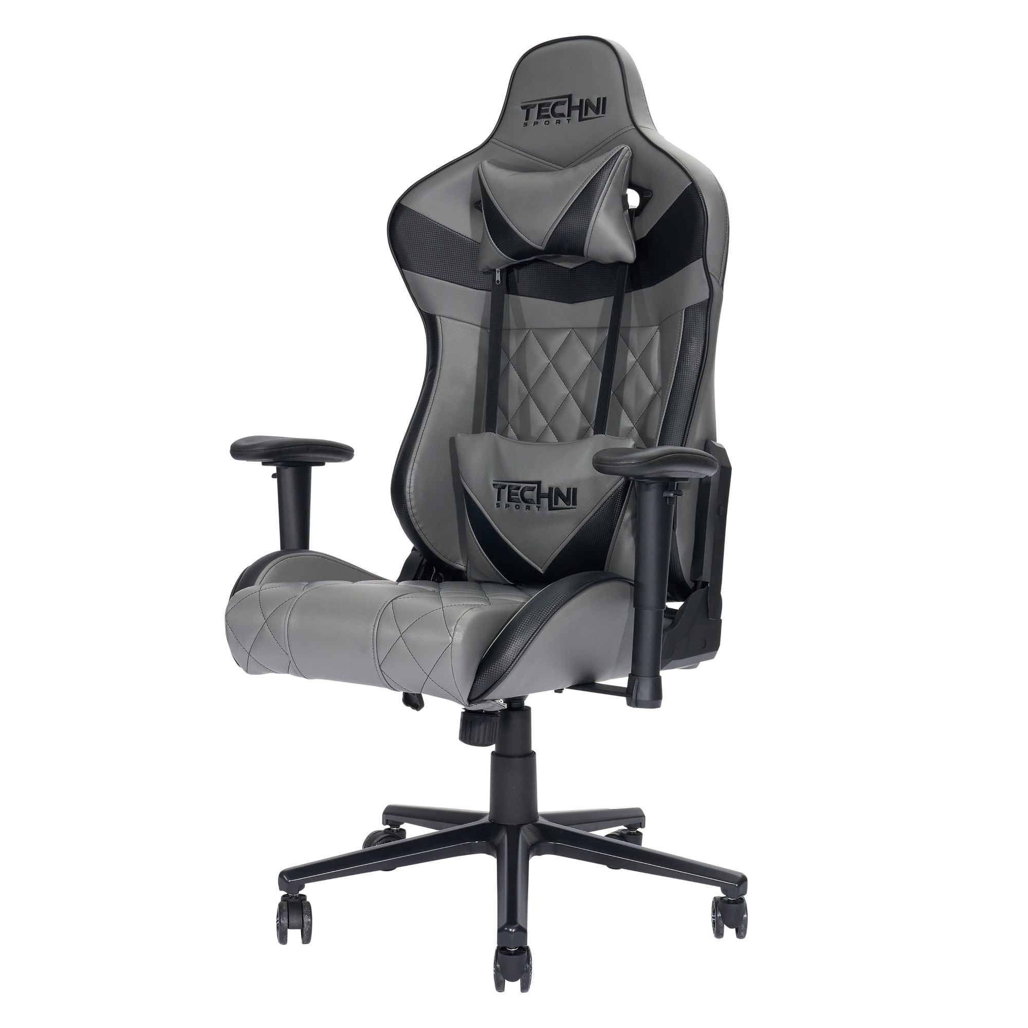 Techni Office Solutions 55.25" Vibrant Gray and Black Unique Techni Sports XL Comfortable Gaming