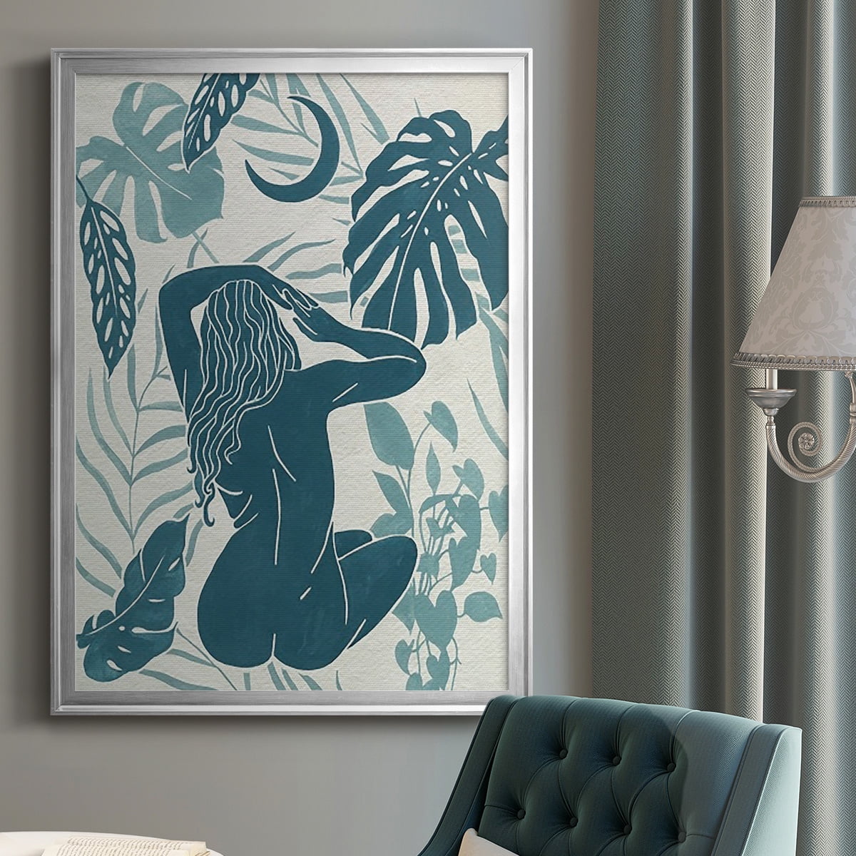 Moon Gazer IV Premium Framed Print, in Gold, Black, or Silver - Ready to Hang