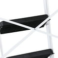 thumbnail image 4 of HomGarden Folding 4 Step Ladder Steel Step Stool W/Tool Tray& Handgrip, Non-Slip Wide Pedal, Safety Locking Max.330lbs White, 4 of 5