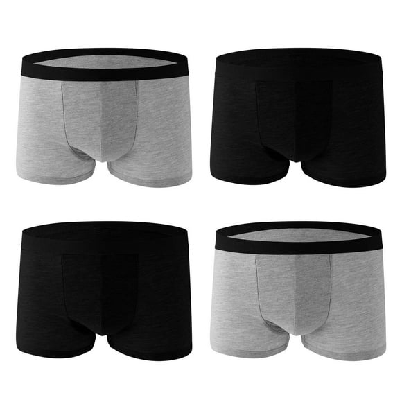 ylioge Plus Size Underwear for Men 4 Pack Big and Tall L-4X Casual Breathable Full-Coverage Comfort Stretchy Mid Rise Boxer Briefs