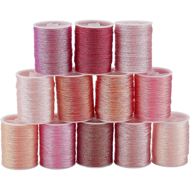 Kit de 12 hilos de coser de 19,69 yardas, surtidos, de colores, para bordar, de poliéster, finos y de viaje.