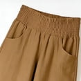 thumbnail image 6 of Miluxas Women's High Waisted Smocked Waist Balloon Pants Casual Tapered Ankle Pants with Pockets Khaki, 6 of 8