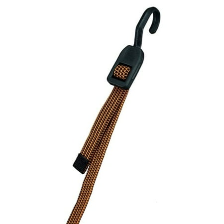 Reese Secure Carry Power Adjustable Fat Strap Bungee Cord, Orange & Black, 10"-50", 2 Count